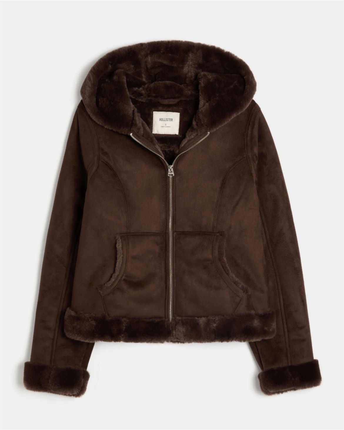 Hollister - Faux Fur-Lined Faux Shearling Hoodie Jacket