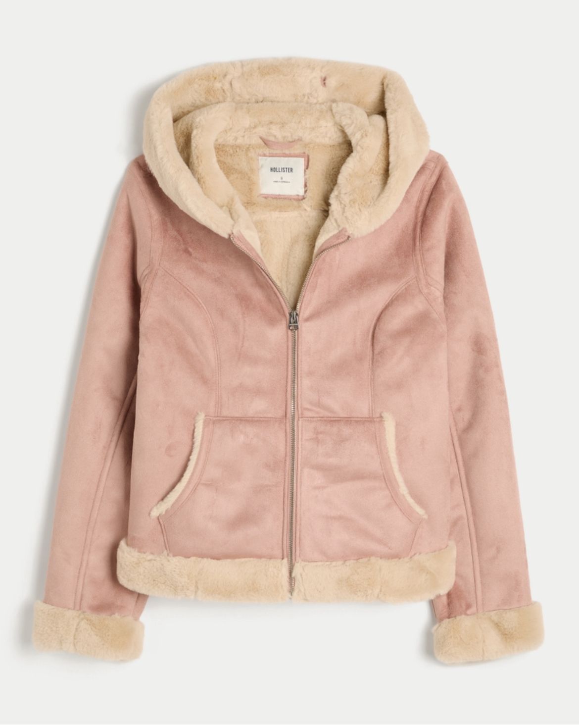Hollister - Faux Fur-Lined Faux Shearling Hoodie Jacket