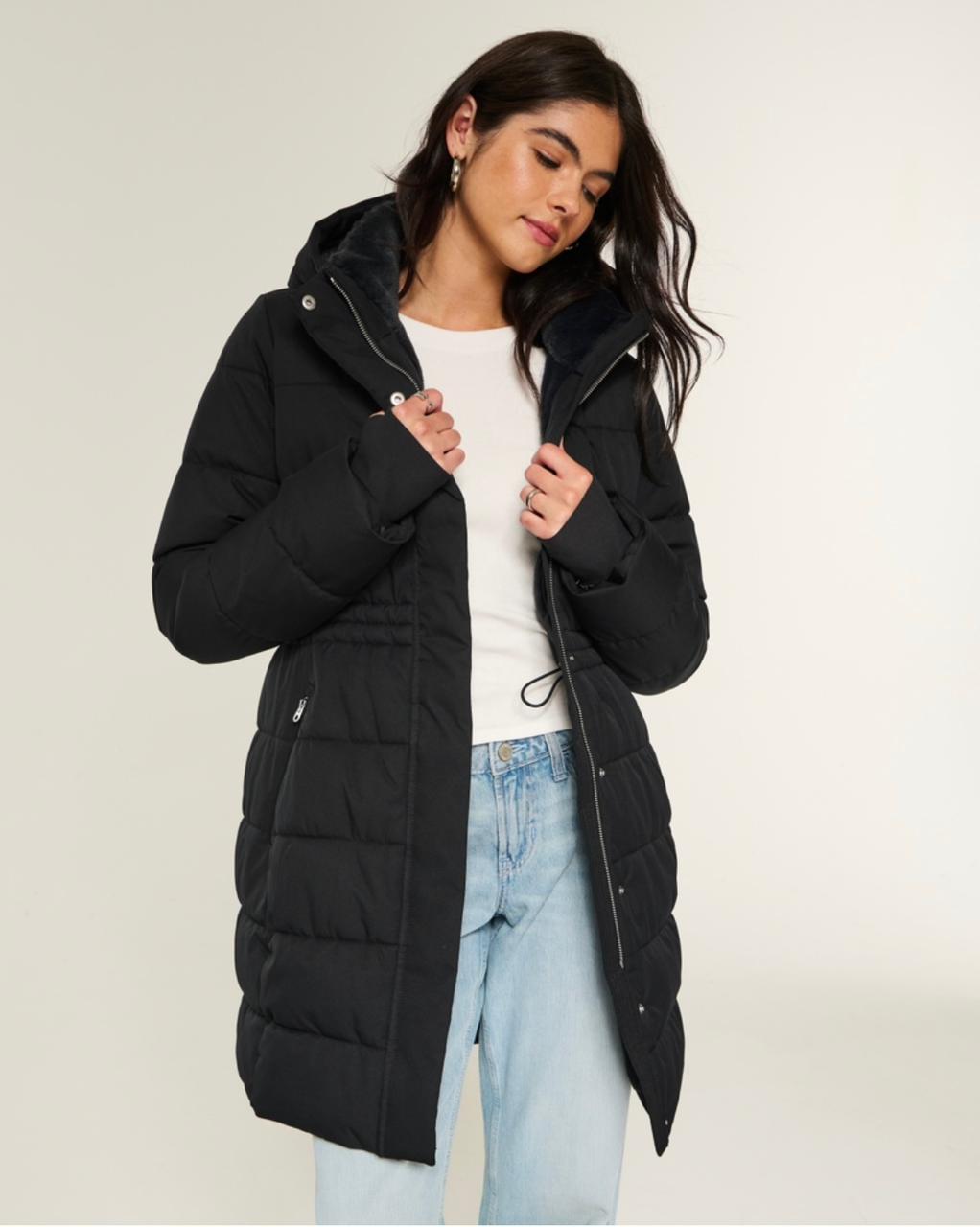 Hollister - Faux Fur-Lined Puffer Parka