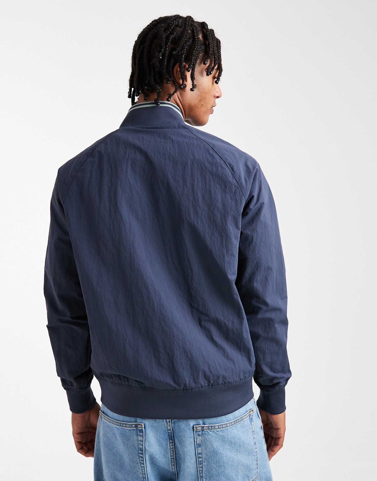 Fred Perry - Tipped Bomber Jacket In Blue