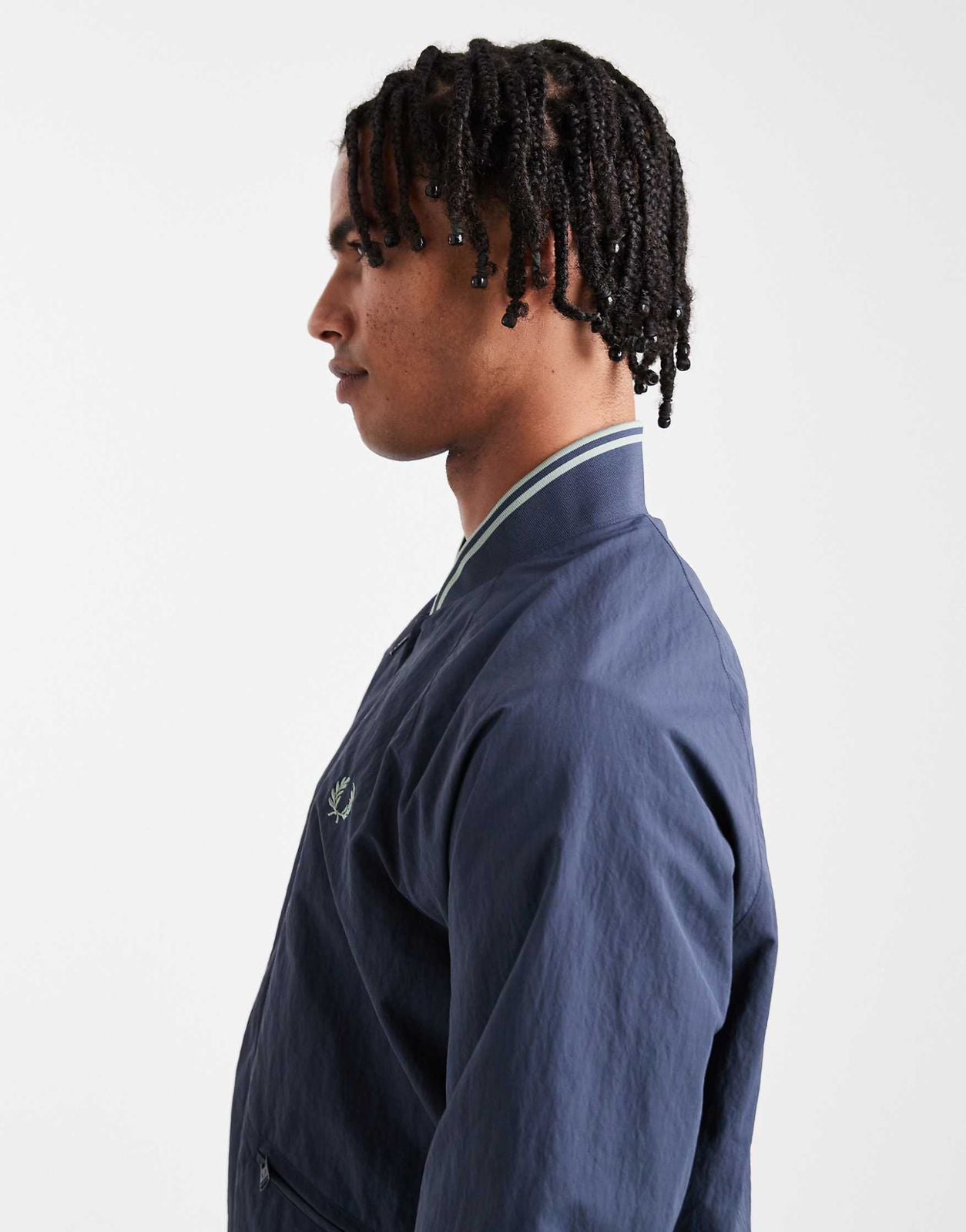 Fred Perry - Tipped Bomber Jacket In Blue