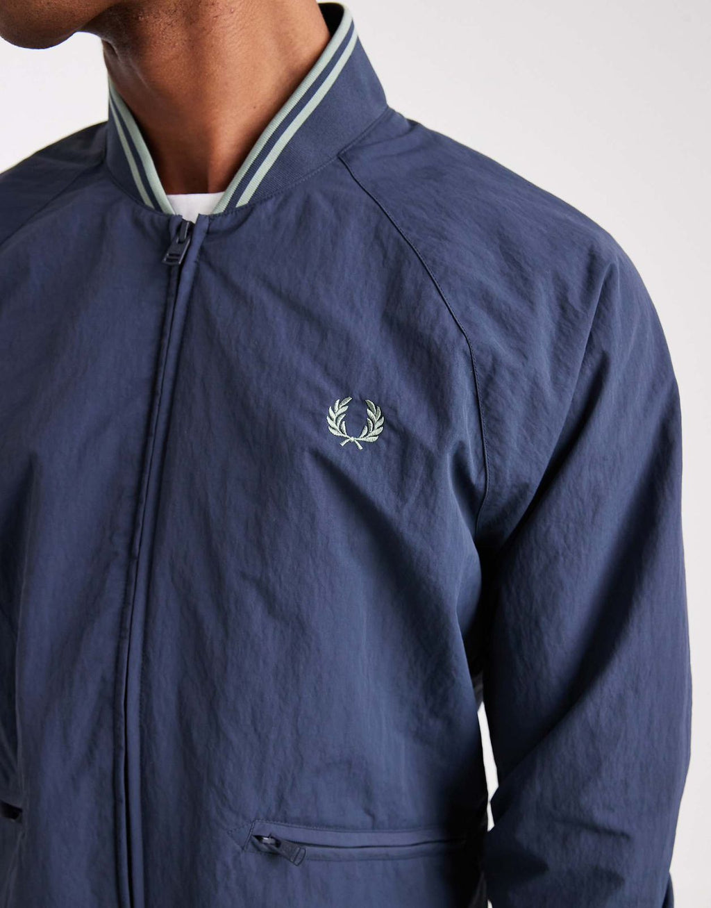 Fred Perry - Tipped Bomber Jacket In Blue