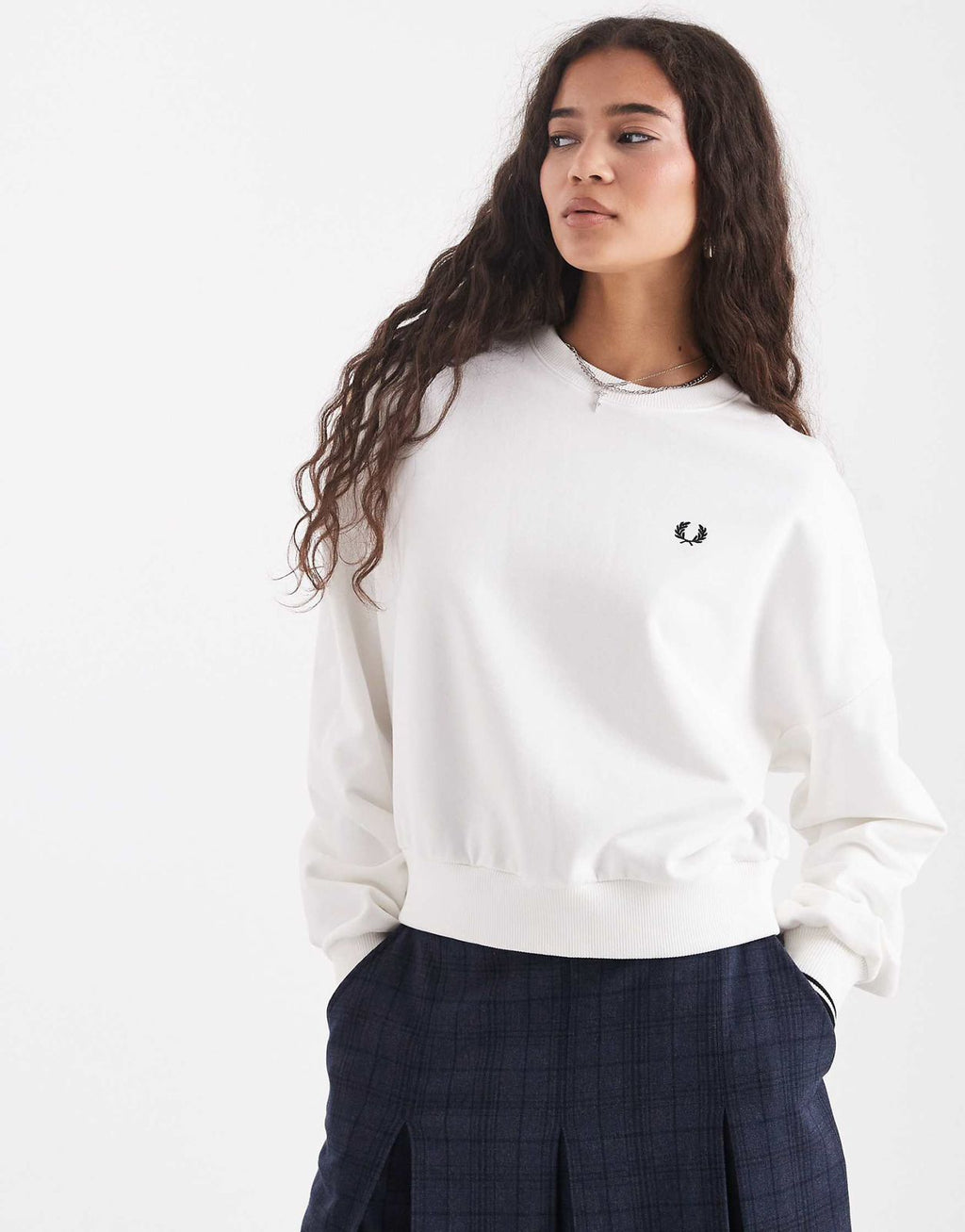 Fred Perry - Tipped Sweatshirt In White