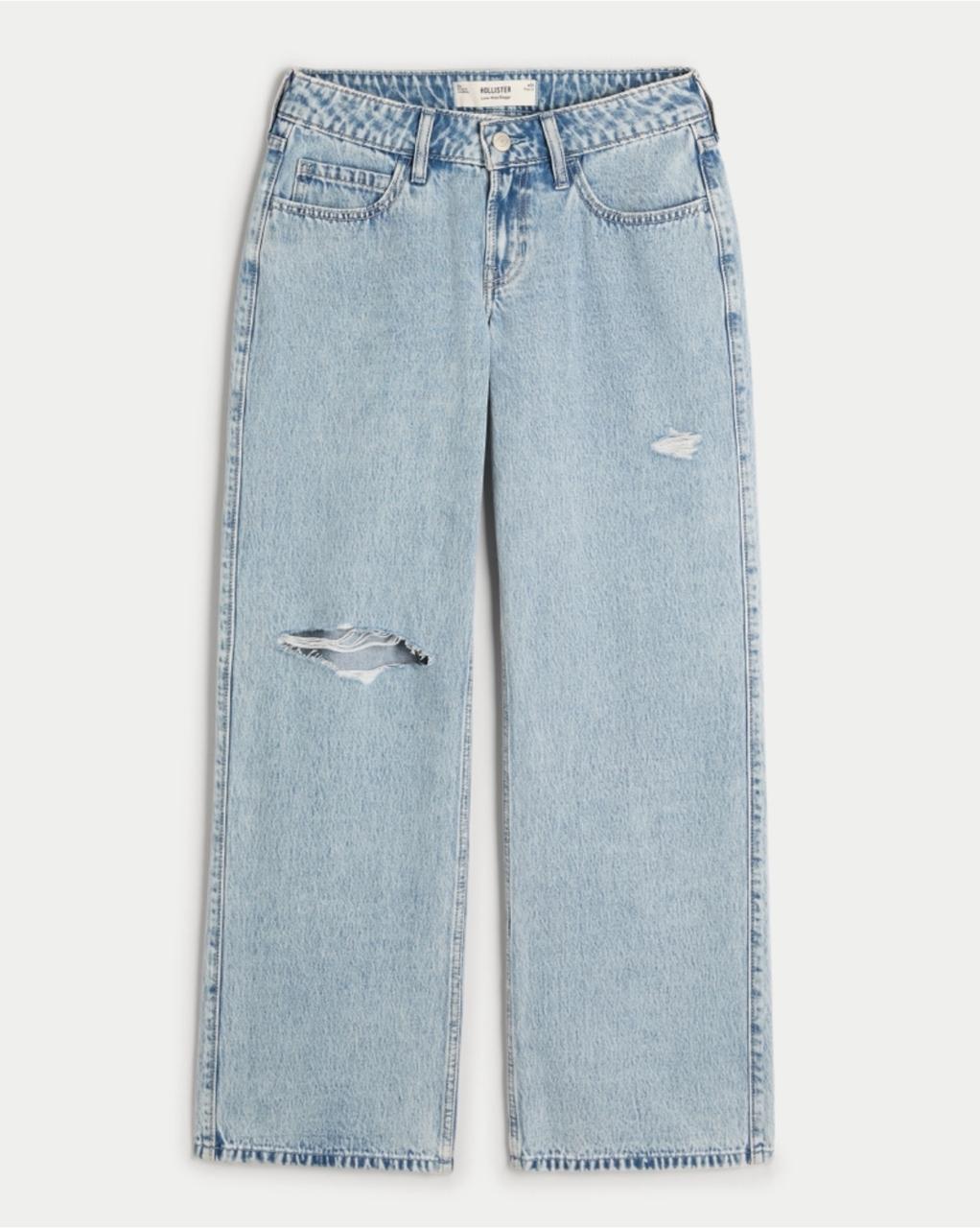 Hollister - Low-Rise Grey Baggy Jeans