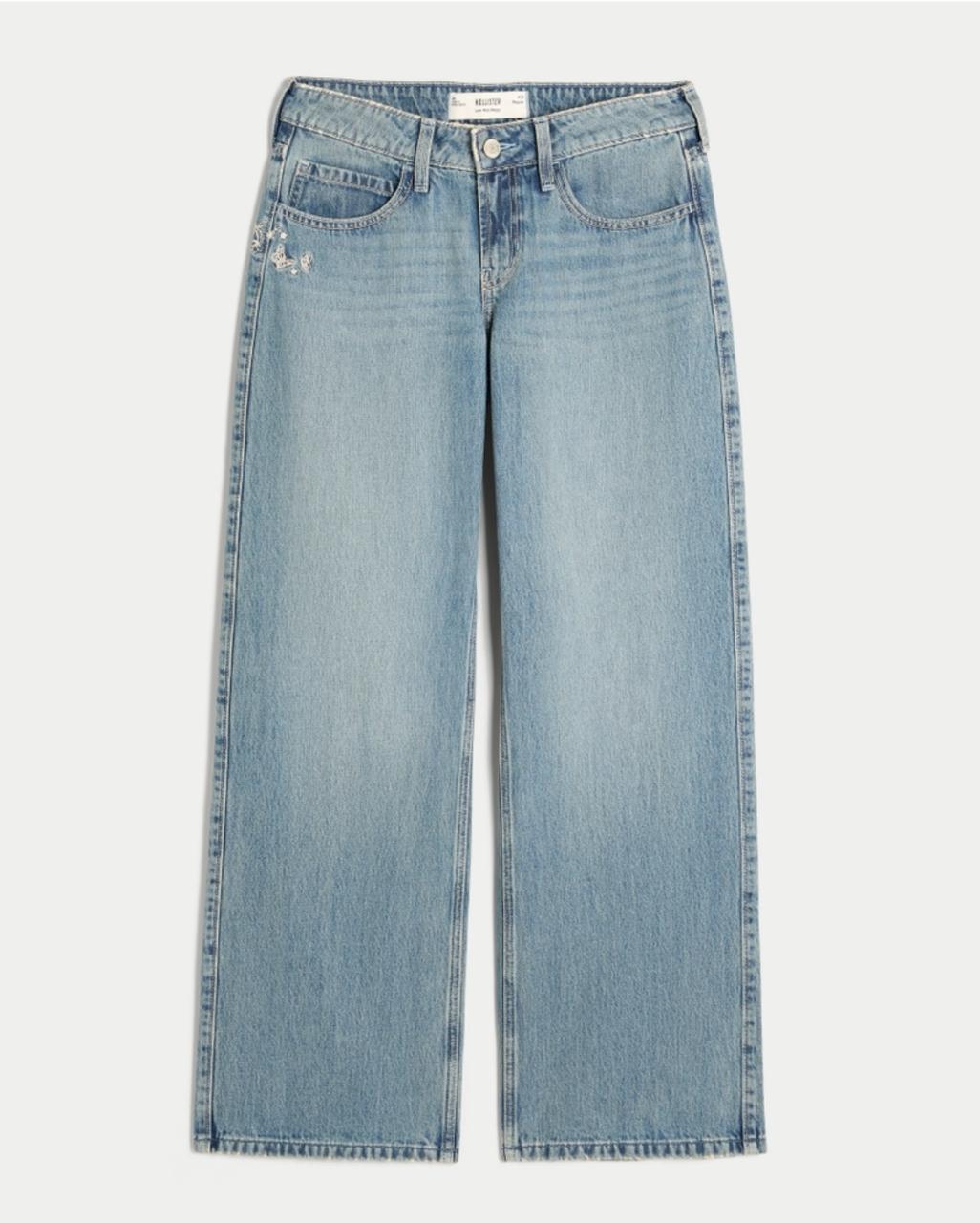 Hollister - Low-Rise Grey Baggy Jeans