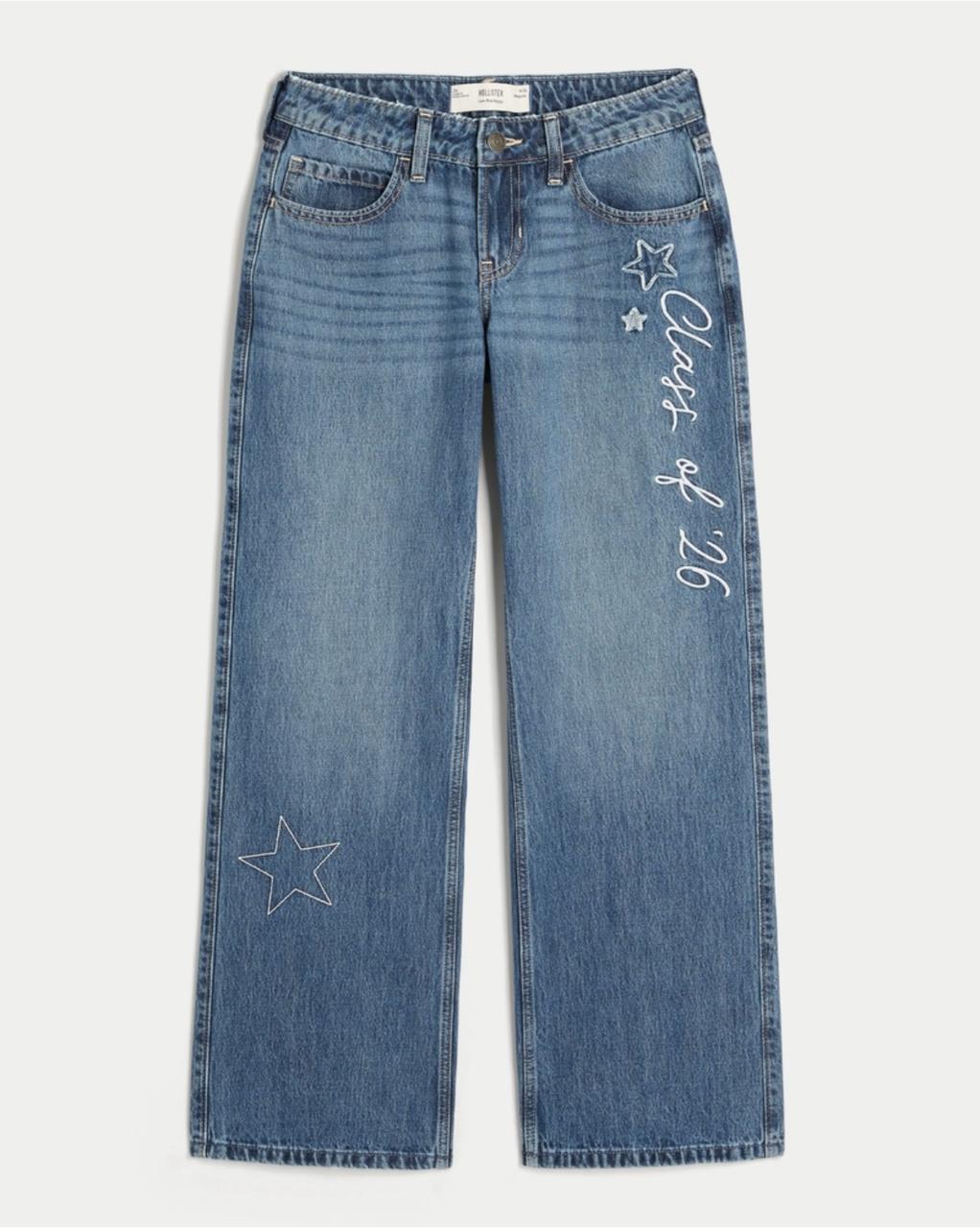 Hollister - Low-Rise Grey Baggy Jeans