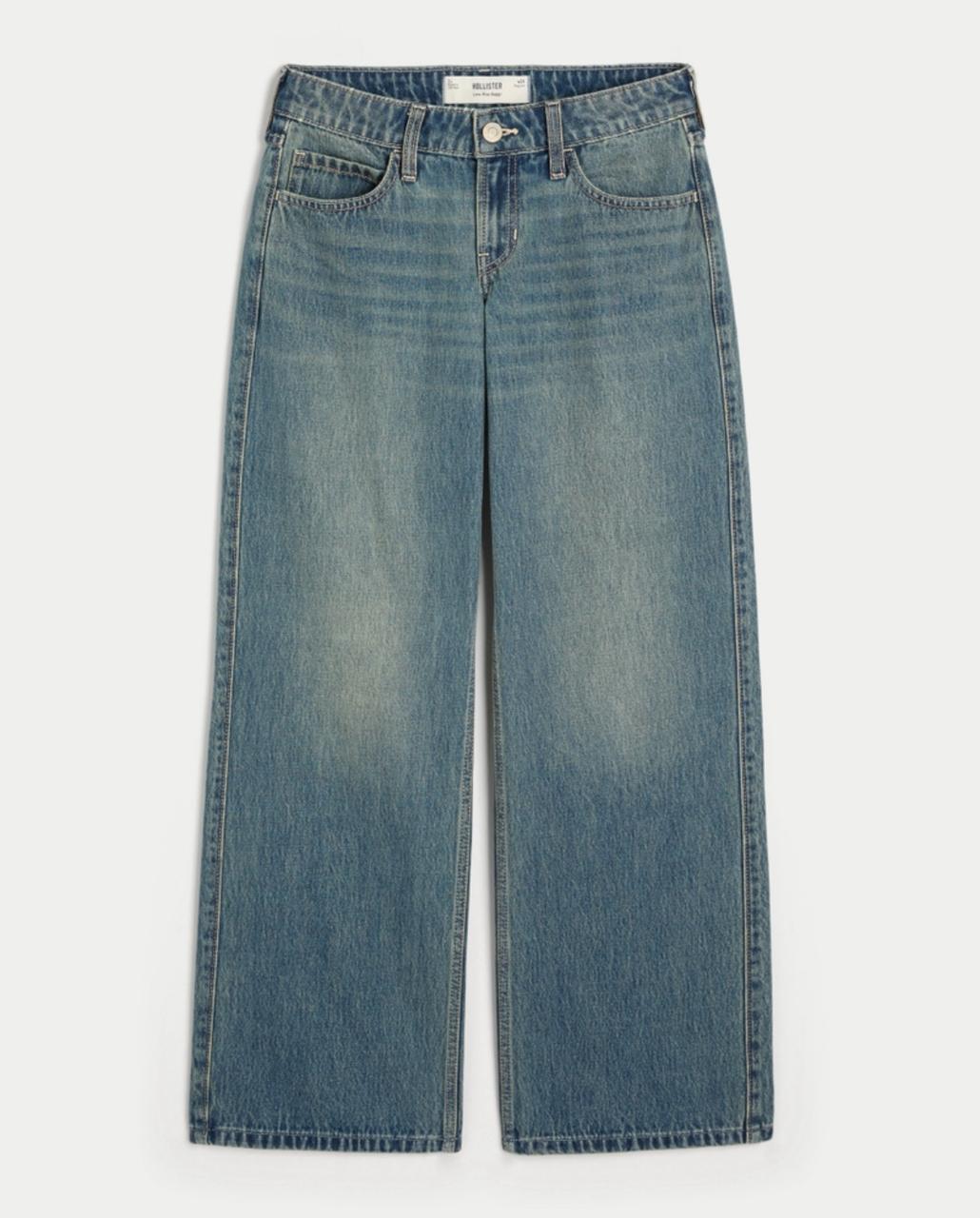 Hollister - Low-Rise Grey Baggy Jeans
