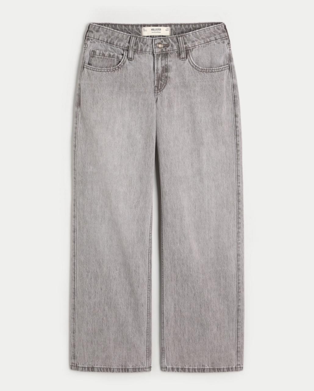Hollister - Low-Rise Grey Baggy Jeans