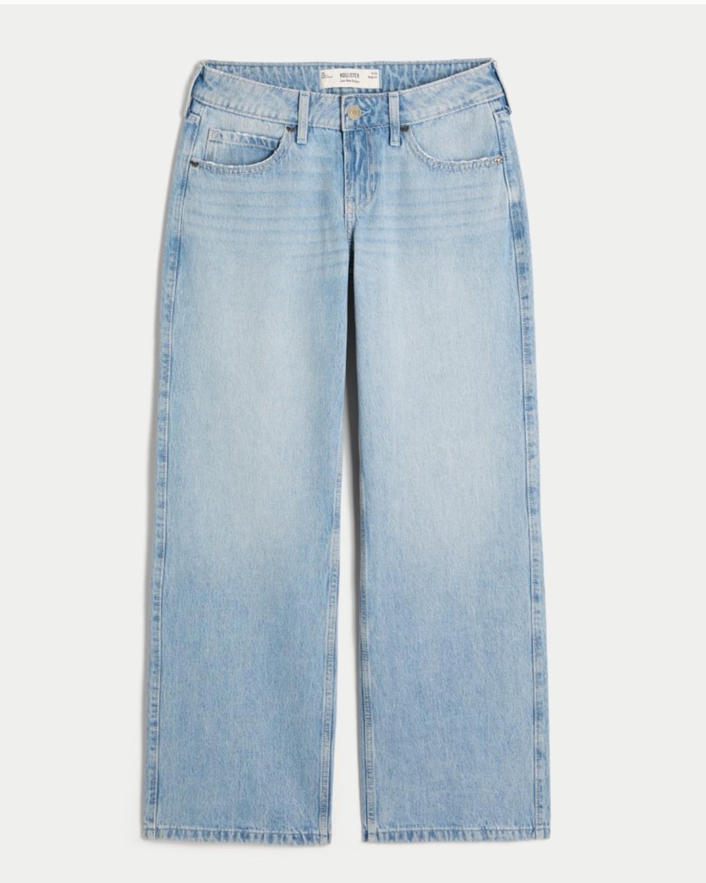 Hollister - Low-Rise Grey Baggy Jeans