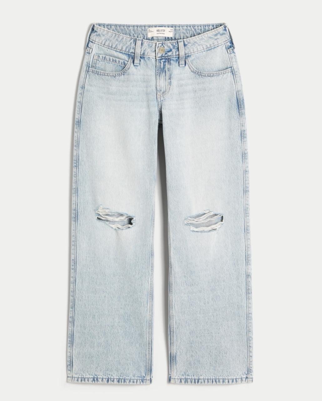Hollister - Low-Rise Grey Baggy Jeans