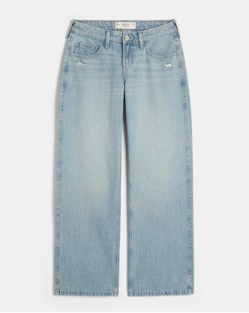 Hollister - Low-Rise Grey Baggy Jeans