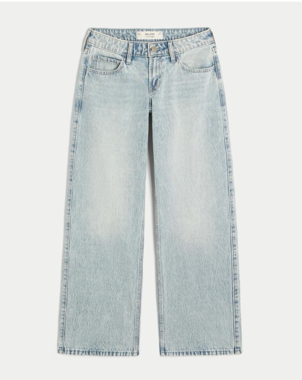 Hollister - Low-Rise Grey Baggy Jeans