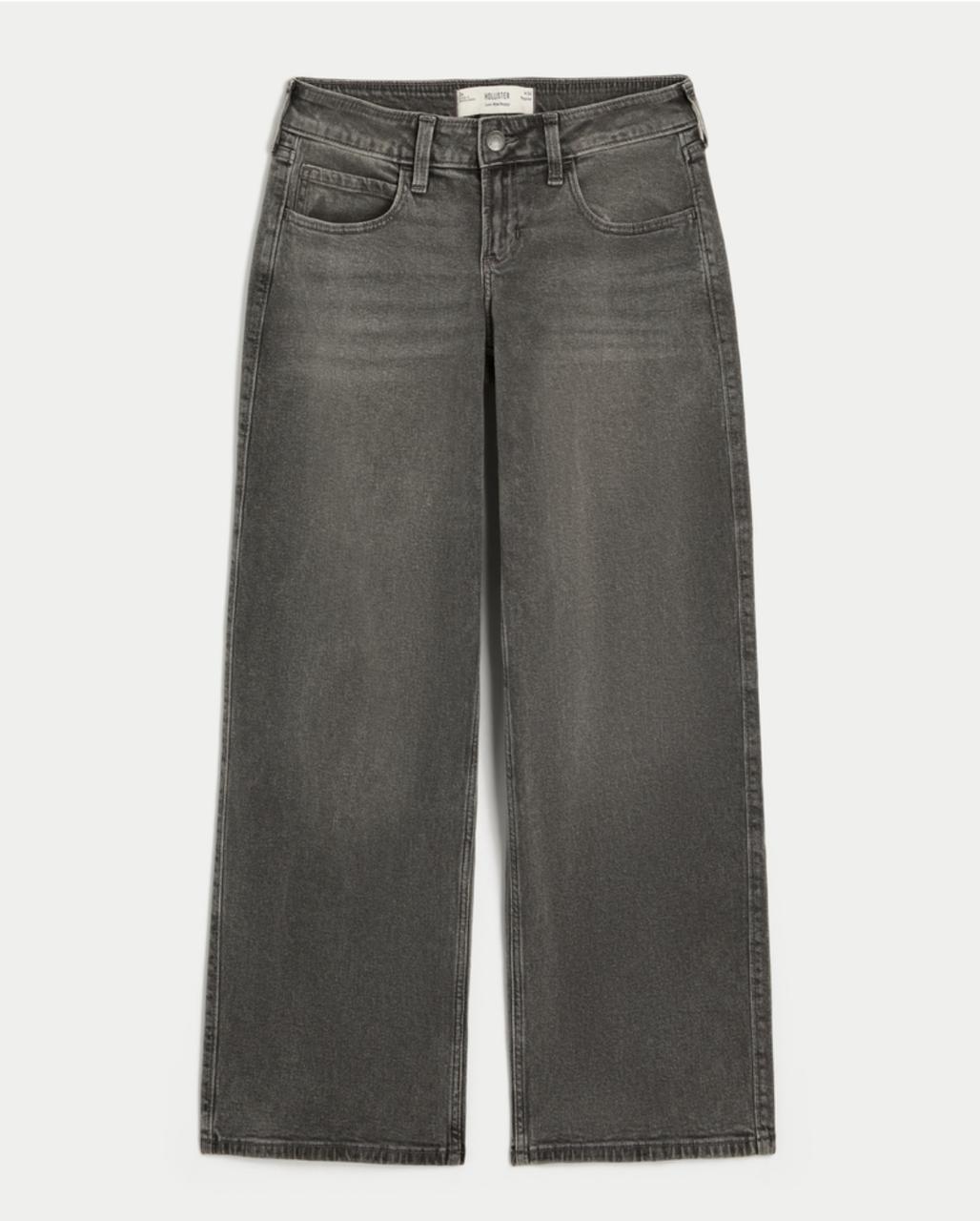 Hollister - Low-Rise Grey Baggy Jeans