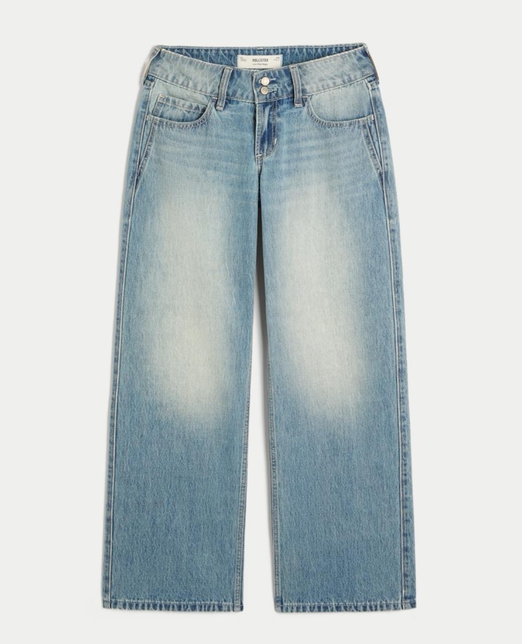 Hollister - Low-Rise Grey Baggy Jeans
