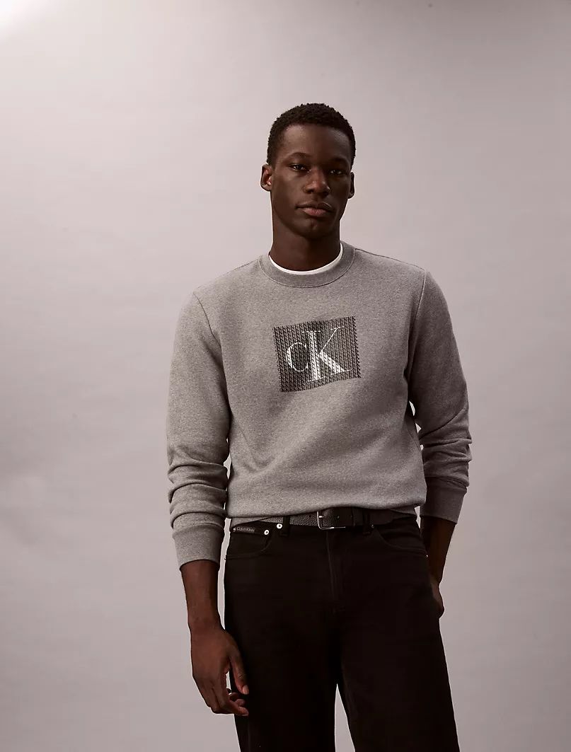 Calvin Klein - Fleece Layered Monogram Graphic Sweatshirt