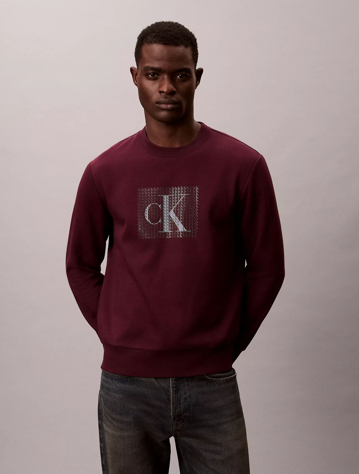 Calvin Klein - Fleece Layered Monogram Graphic Sweatshirt