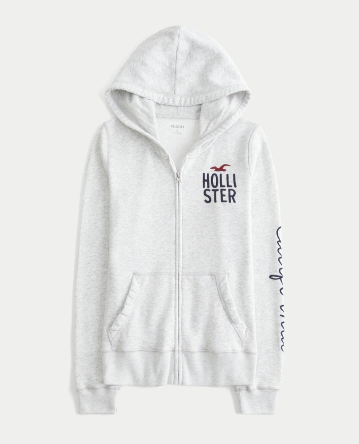 Hollister - Logo Graphic Zip-Up Hoodie IMMEDIATE