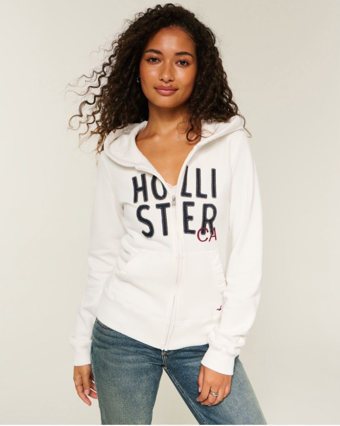 Hollister - Logo Graphic Zip-Up Hoodie