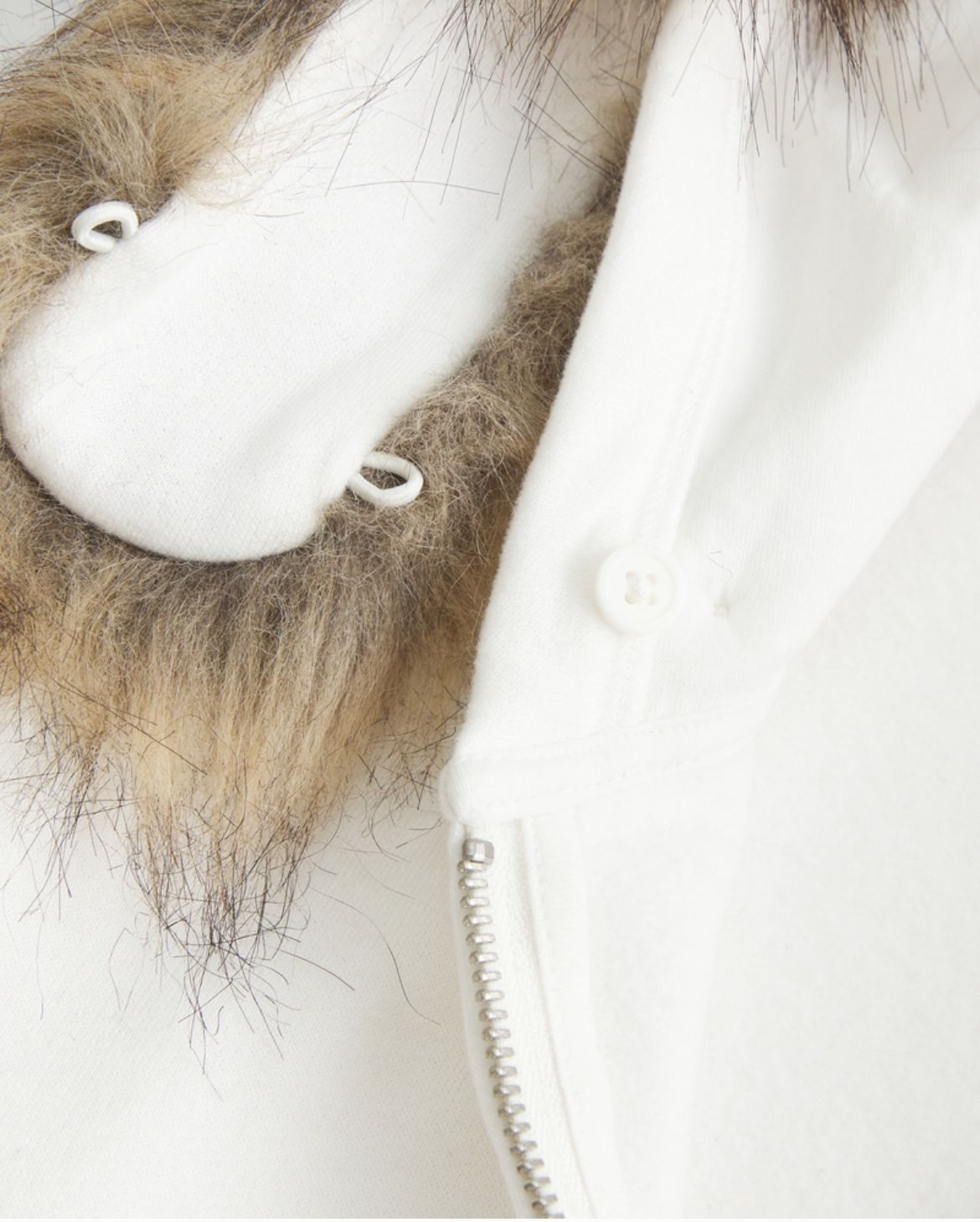 Hollister - Faux Fur Trim Logo Graphic Zip-Up Hoodie