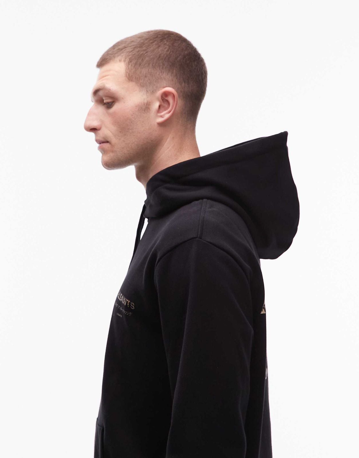 Allsaints - Allsaints Underground hoodie in leopard & black