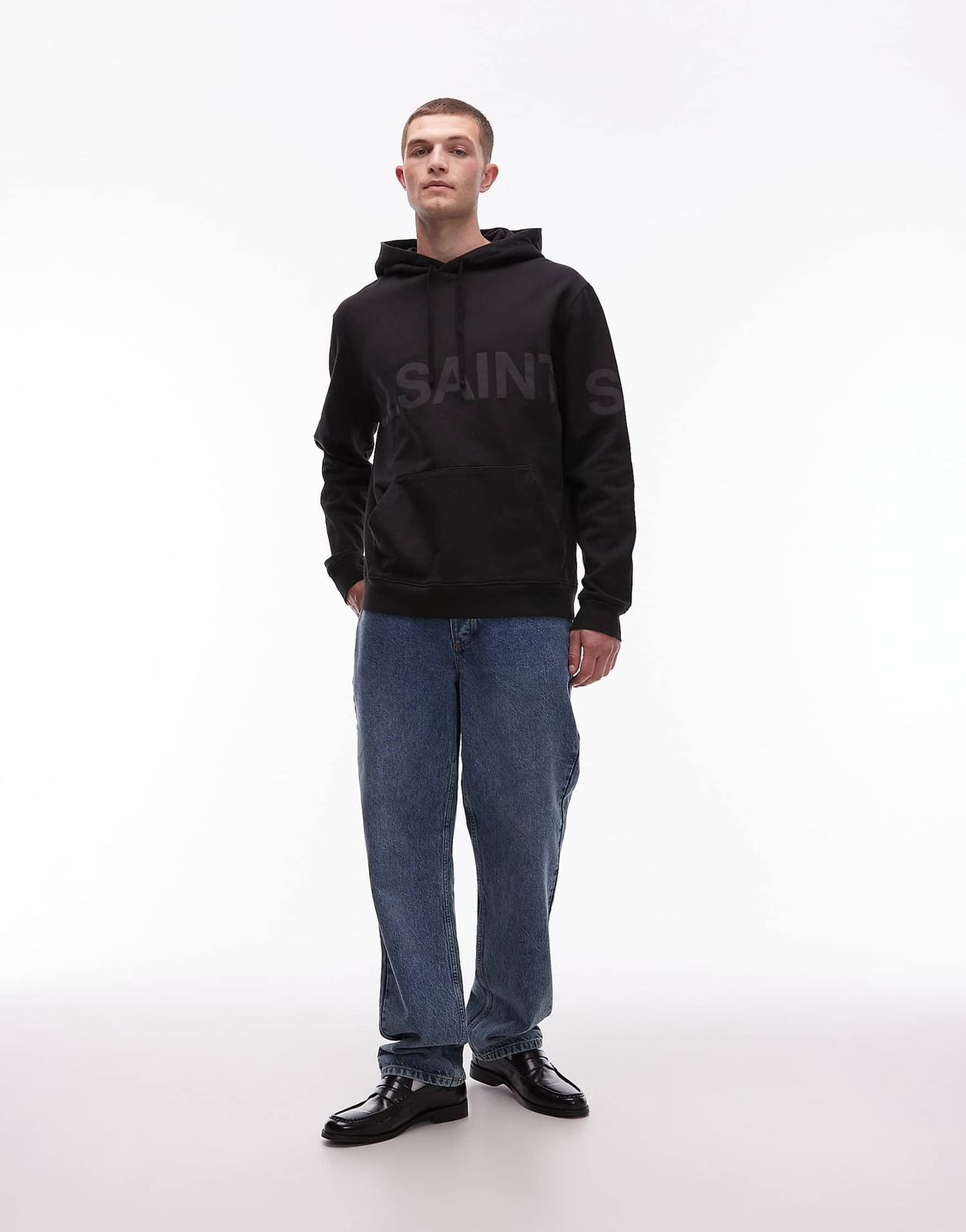 Allsaints - Allsaints Biggy hoodie in black