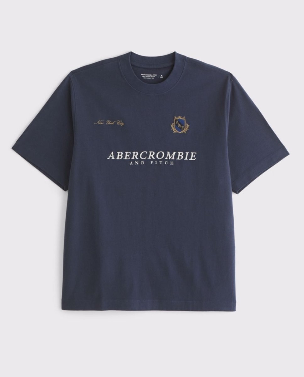 Abercrombie & Fitch - Premium Heavyweight 2.0 Crest Logo Tee IMMEDIATE - Brandatak Store