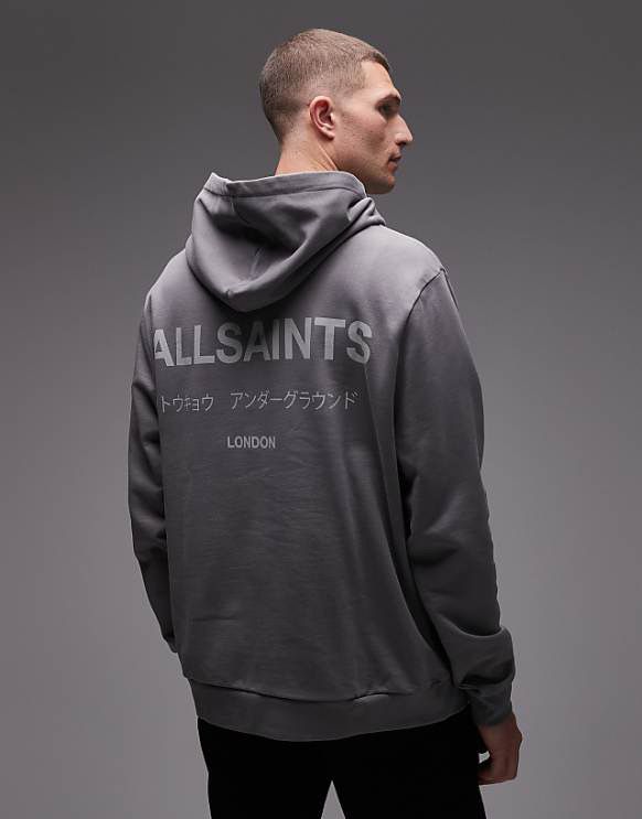 Allsaints - Underground hoodie in grey