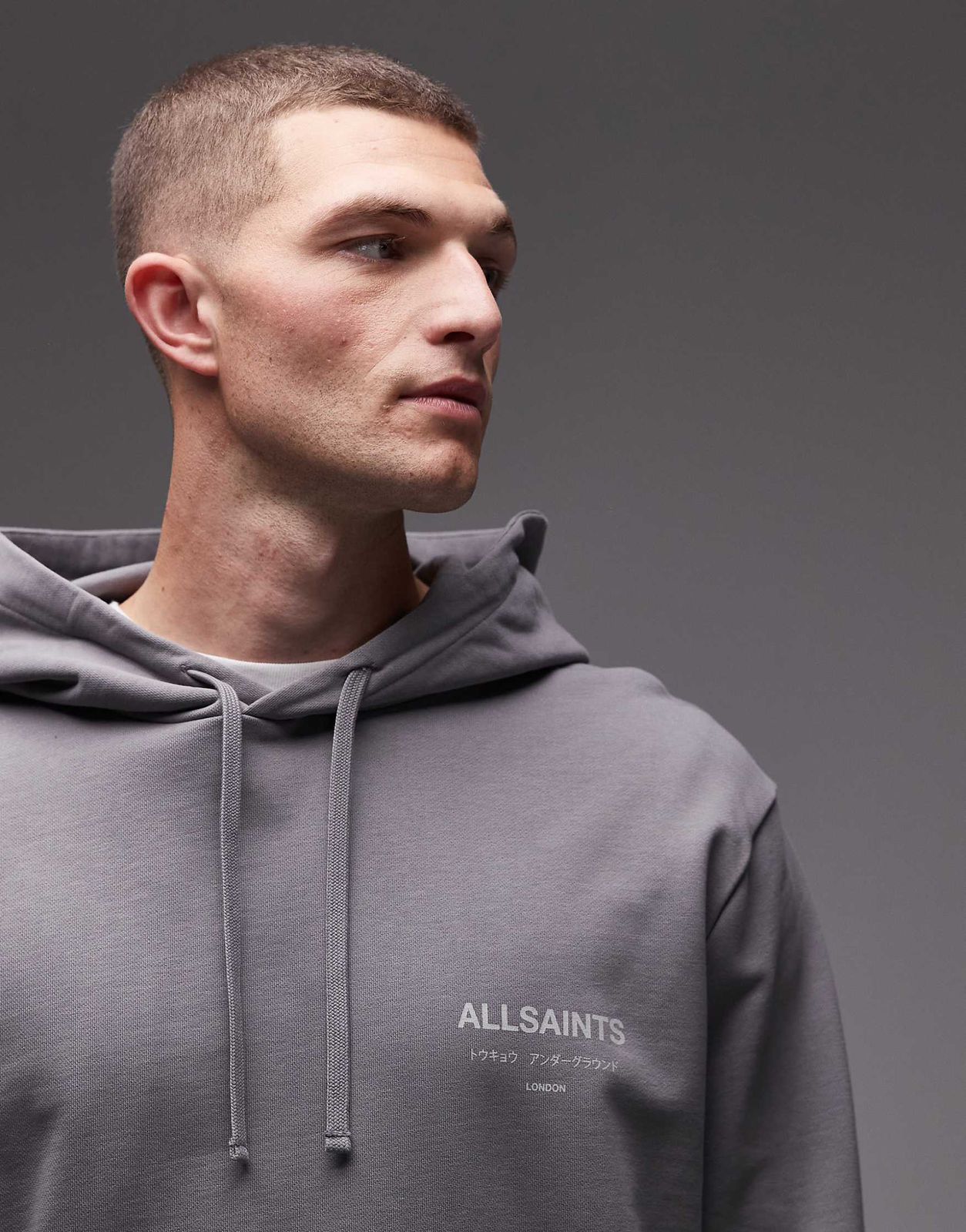 Allsaints - Underground hoodie in grey