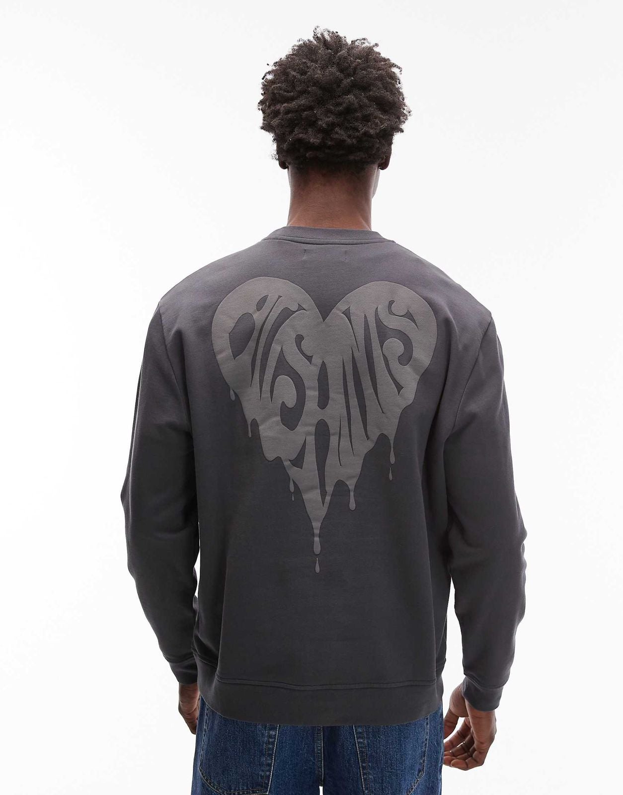 Allsaints - Trip crew sweatshirt in washed black - BLACK
