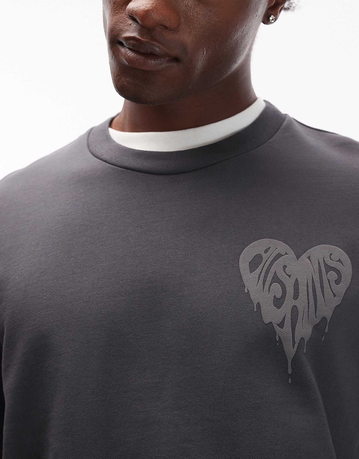 Allsaints - Trip crew sweatshirt in washed black - BLACK