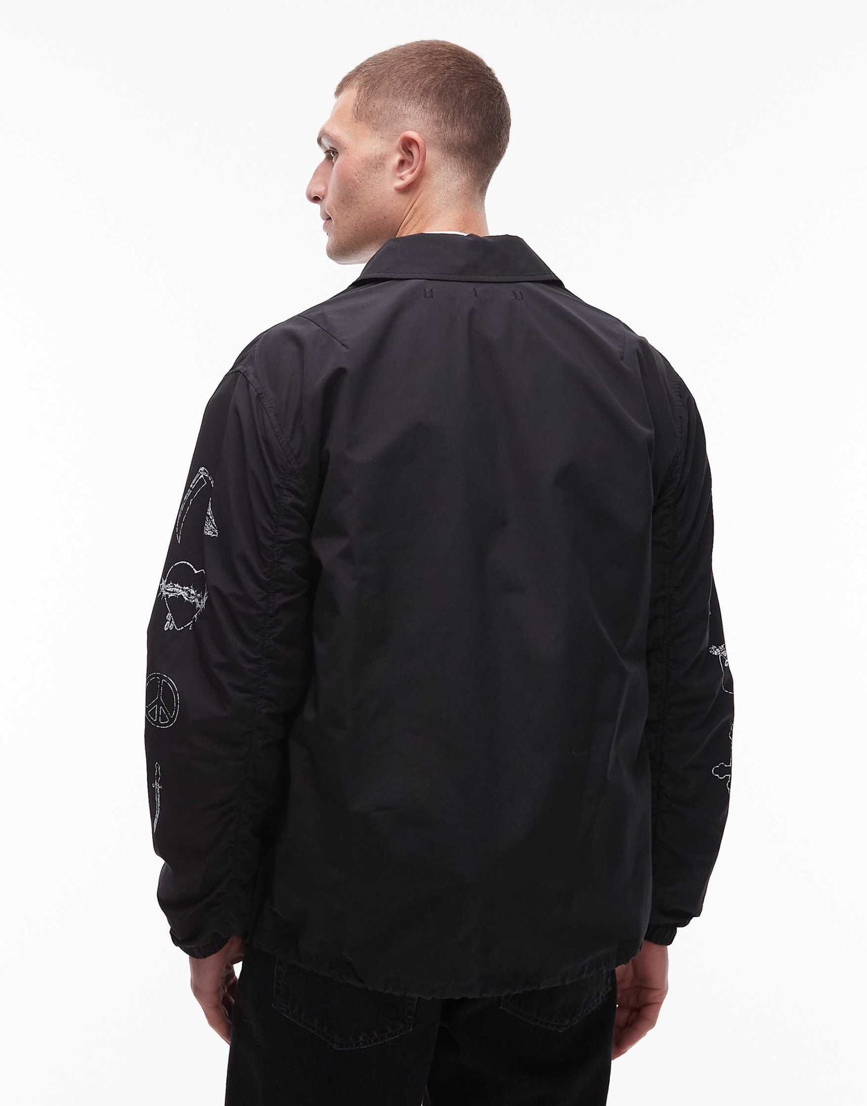 Allsaints - orbital coach jacket in black