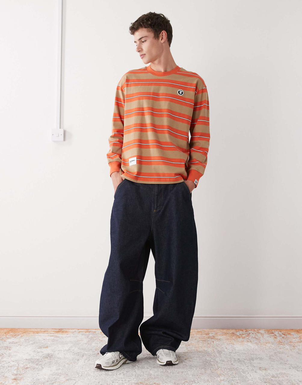 Aape - Boxy Long Sleeve Striped T-Shirt