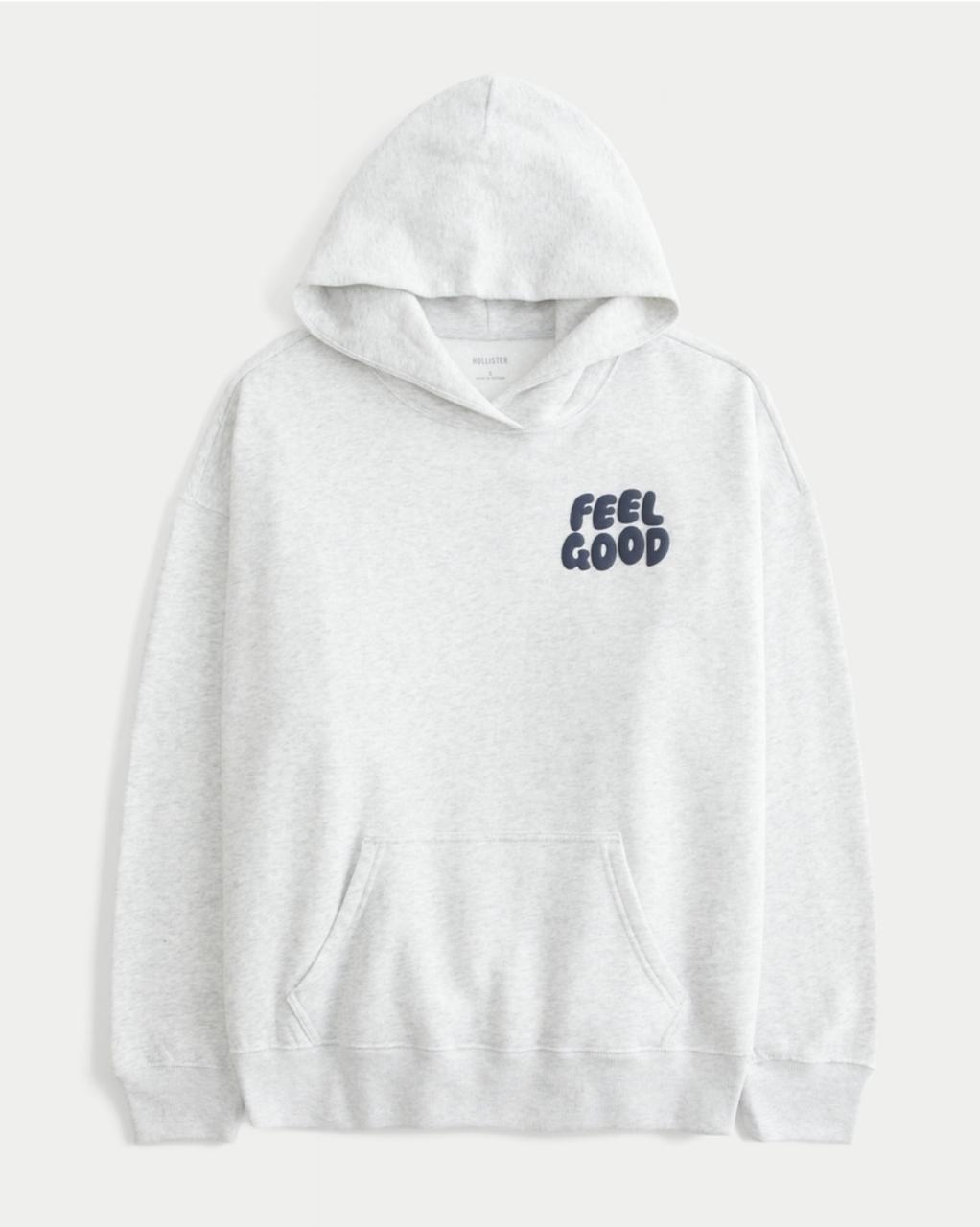Hollister - Feel Good Oversized Logo Graphic Hoodie