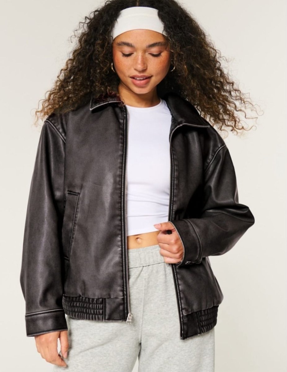 Hollister - Vegan Leather Jacket IMMEDIATE - Brandatak Store