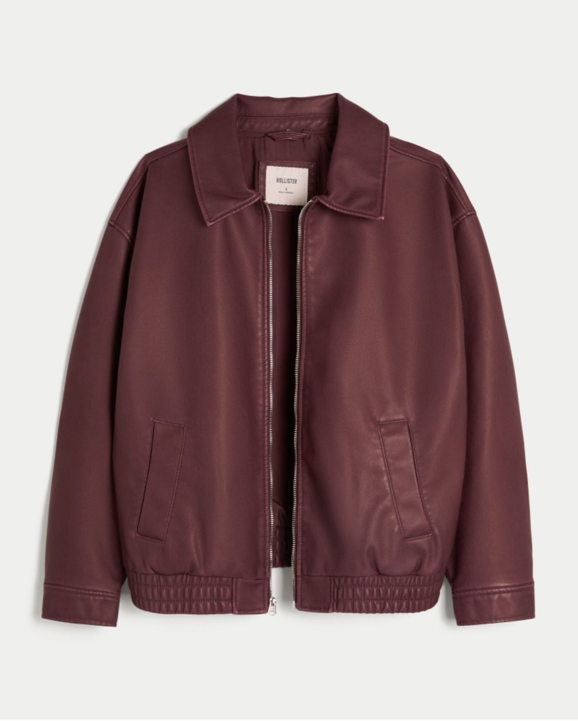 Hollister - Sherpa Collar Faux Leather Bomber Jacket
