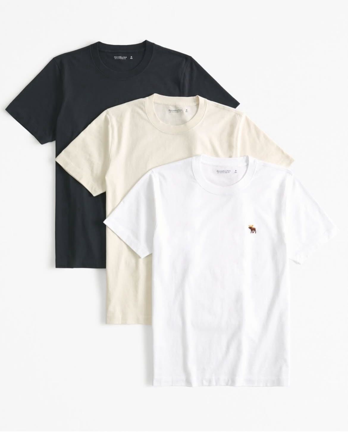 ABERCROMBIE & FITCH - 3-PACK POLISHED ICON TEES IMMEDIATE