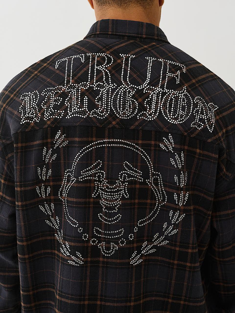 TRUE RELIGION - CRYSTAL PLAID WOVEN SHIRT - Brandatak Store