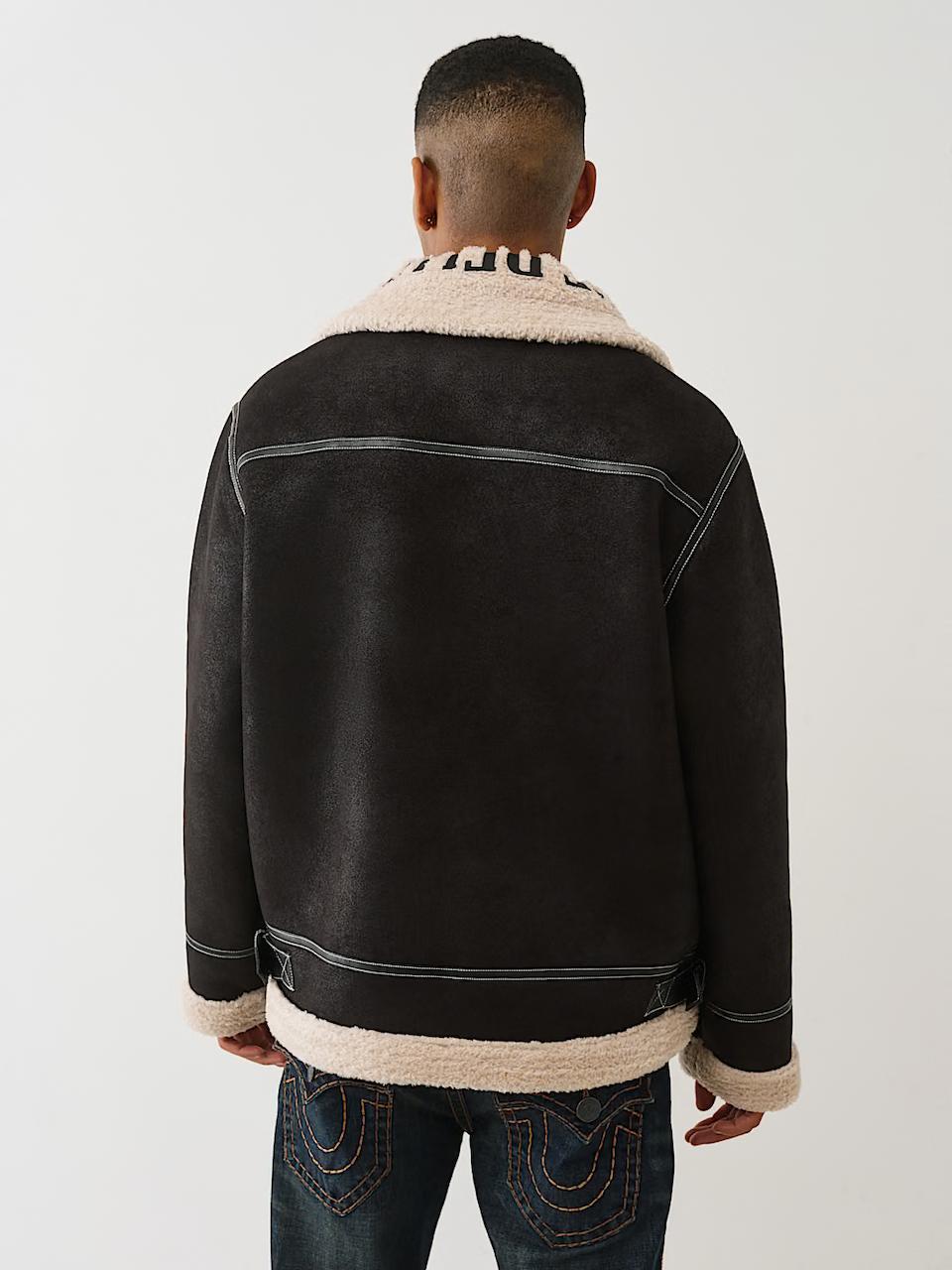 TRUE RELIGION - SHERPA FAUX LEATHER JACKET