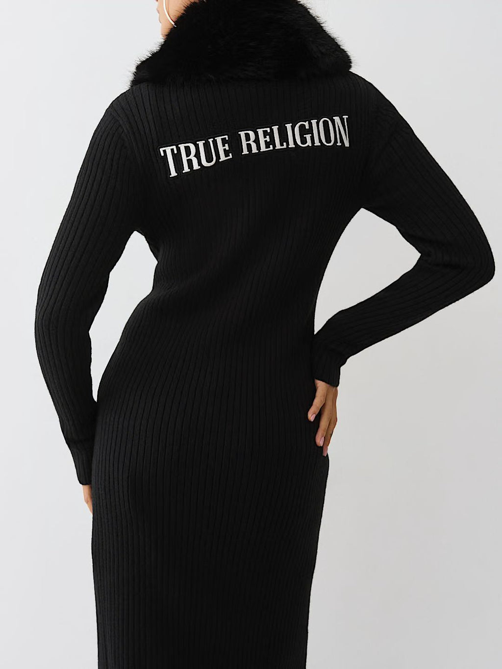 TRUE RELIGION - FAUX FUR DUSTER CARDIGAN