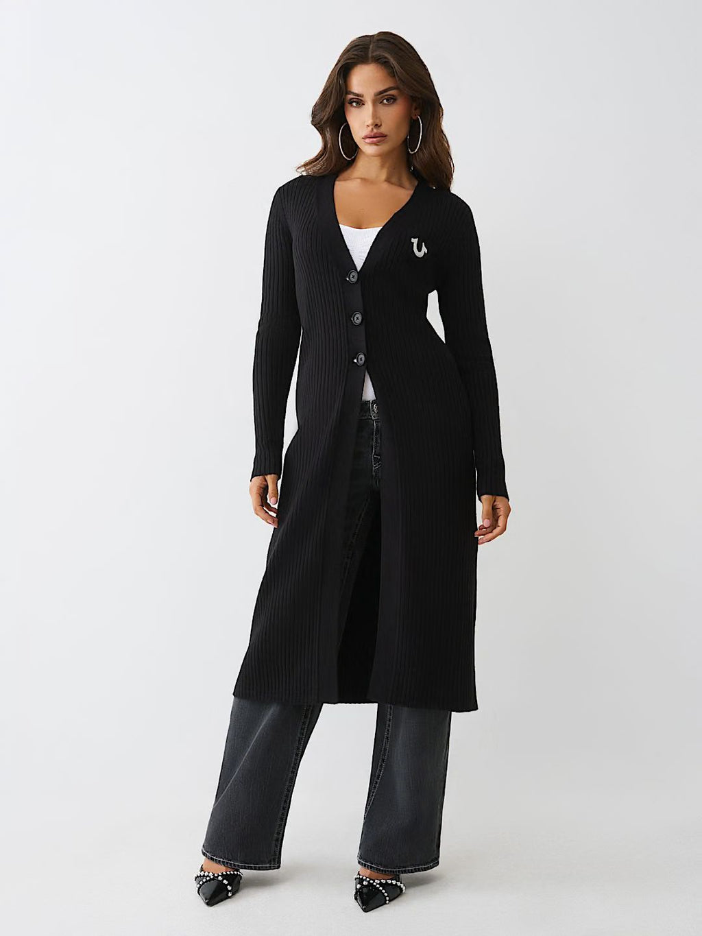 TRUE RELIGION - FAUX FUR DUSTER CARDIGAN