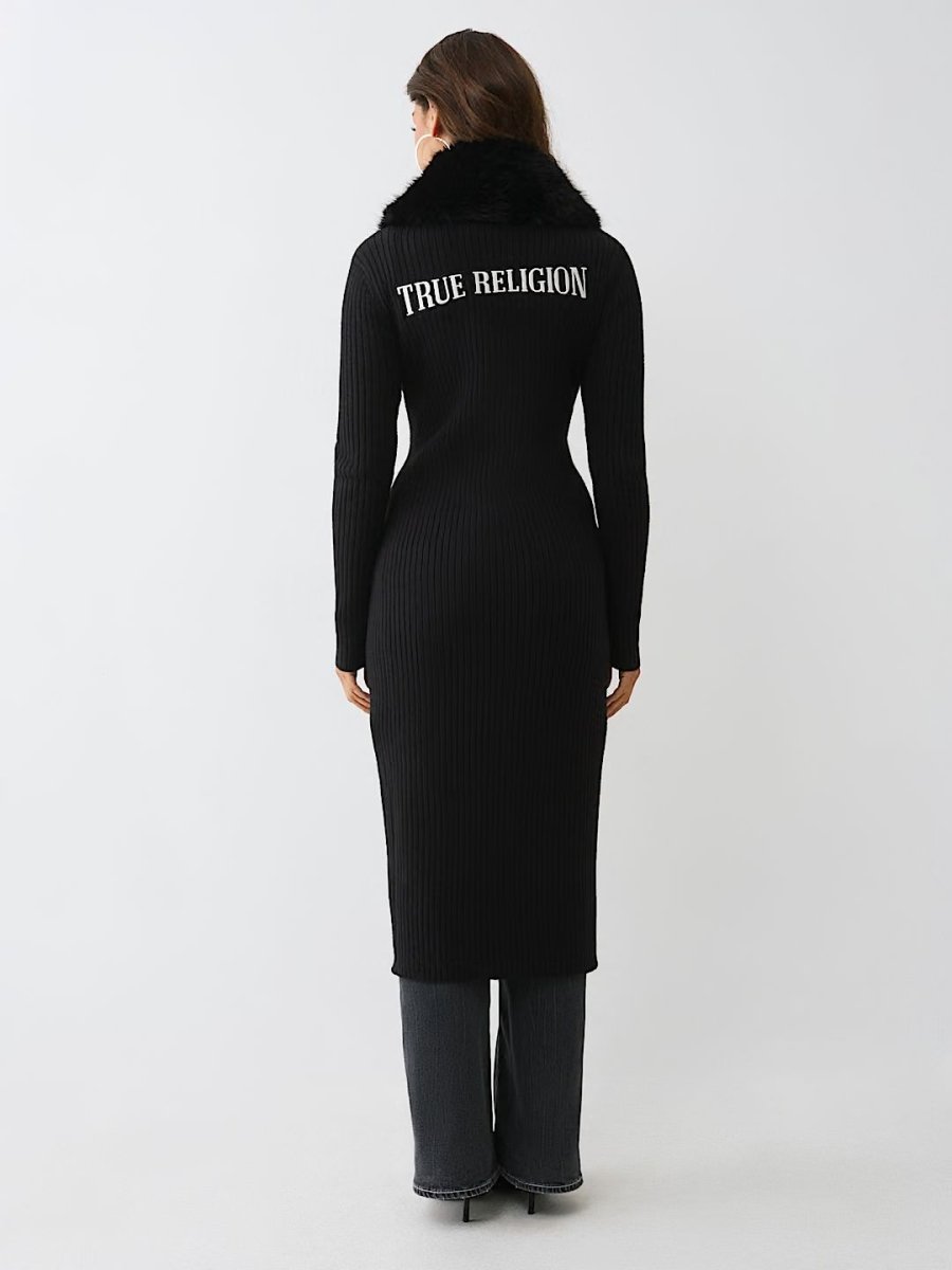 TRUE RELIGION - FAUX FUR DUSTER CARDIGAN - Brandatak Store