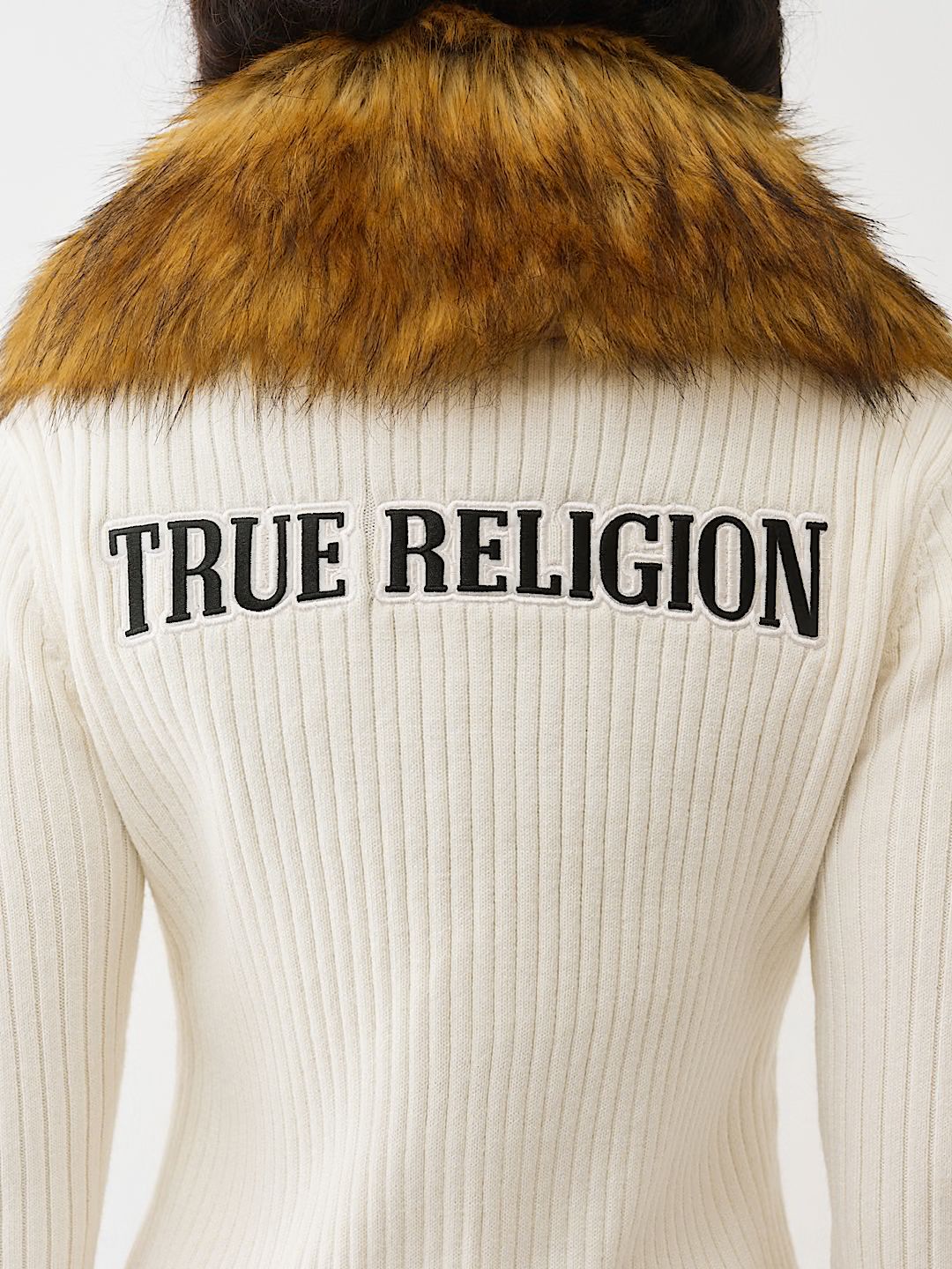 TRUE RELIGION - FAUX FUR DUSTER CARDIGAN