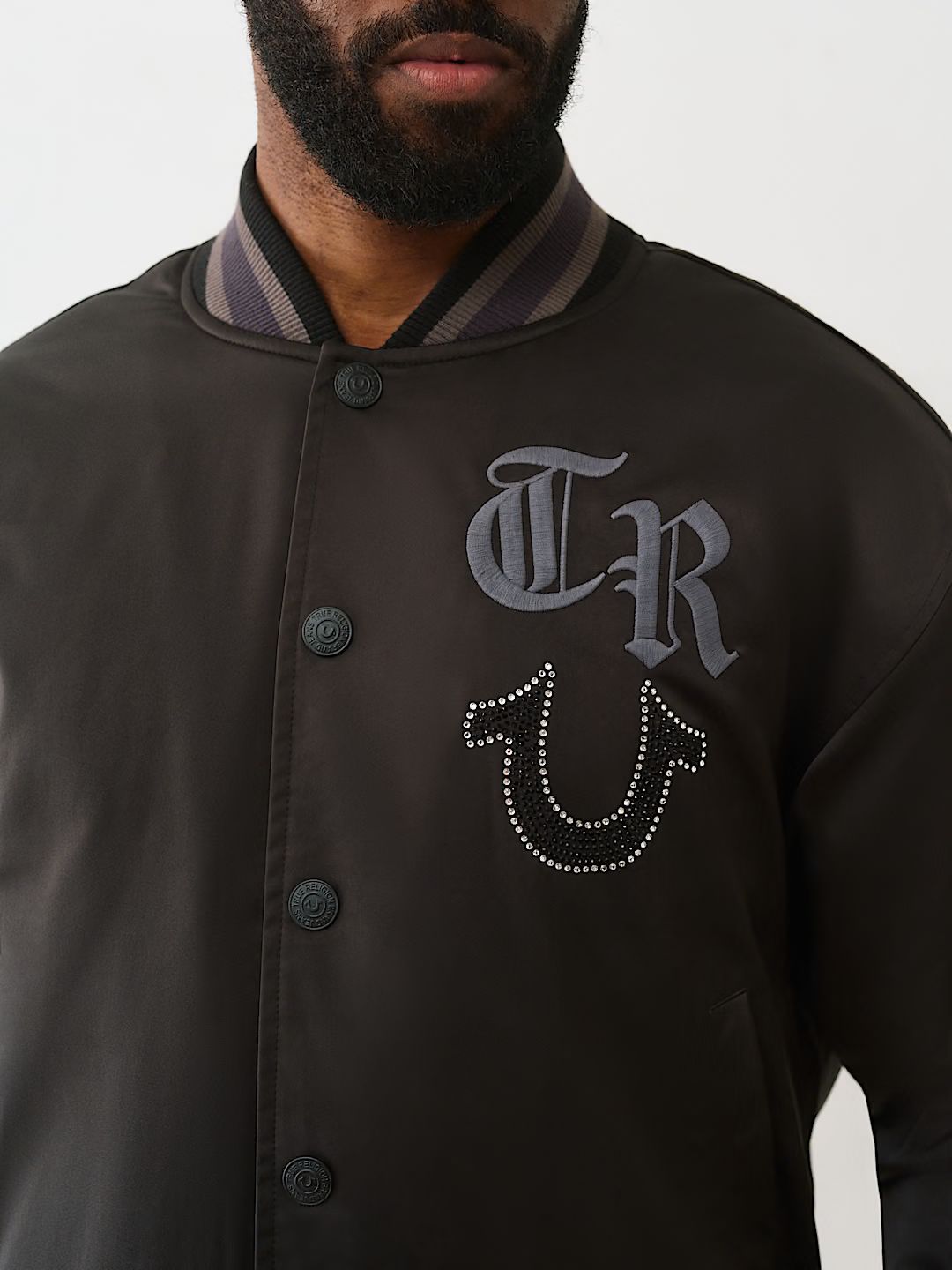 TRUE RELIGION - CRYSTAL SATIN BOMBER JACKET