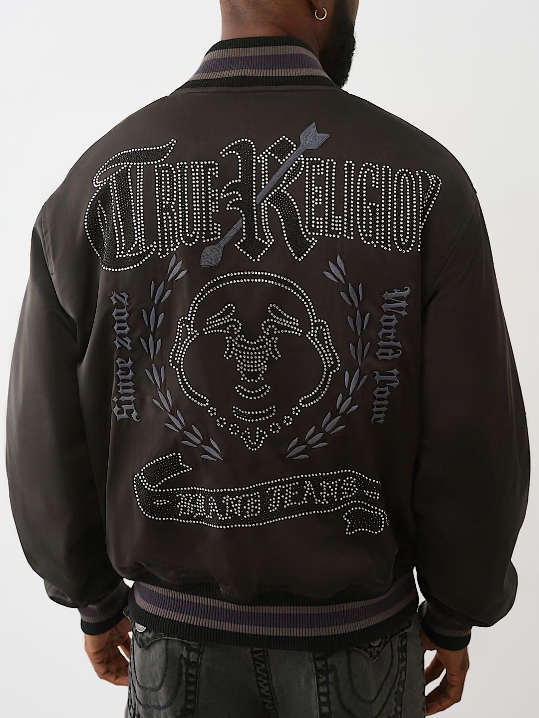 TRUE RELIGION - CRYSTAL SATIN BOMBER JACKET