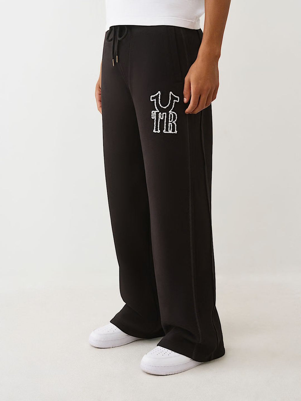 TRUE RELIGION - RIBBED LOGO BAGGY SWEATPANT