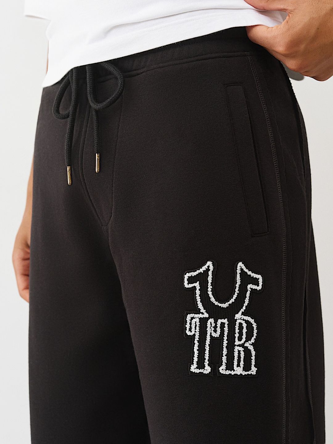 TRUE RELIGION - RIBBED LOGO BAGGY SWEATPANT