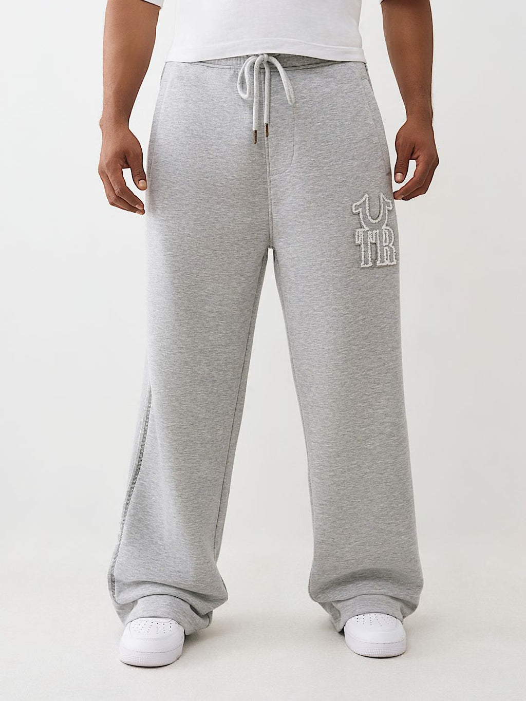 TRUE RELIGION - RIBBED LOGO BAGGY SWEATPANT