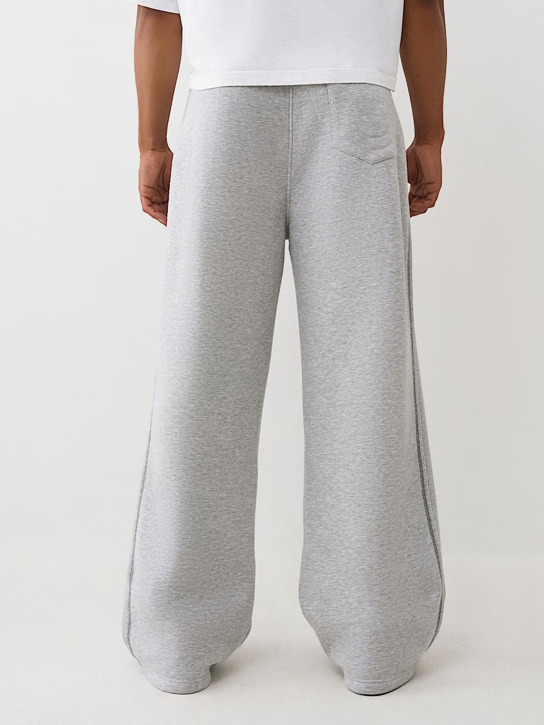 TRUE RELIGION - RIBBED LOGO BAGGY SWEATPANT