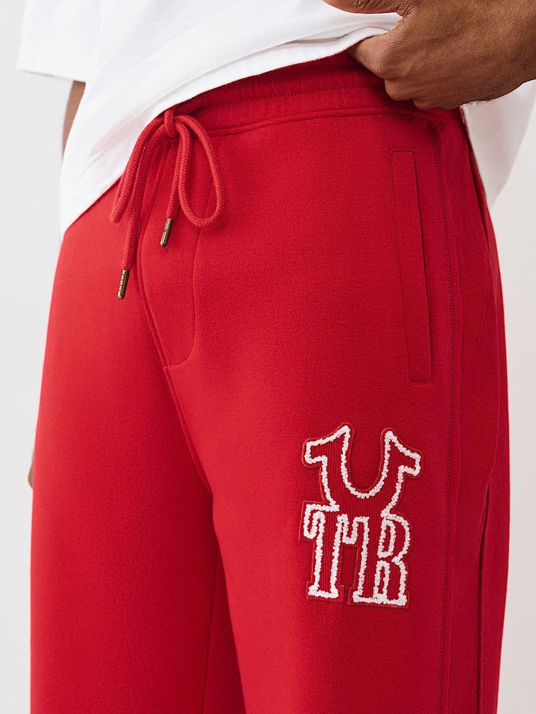TRUE RELIGION - RIBBED LOGO BAGGY SWEATPANT