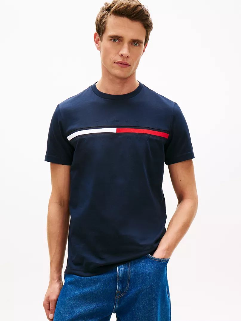 Tommy Hilfiger - Embroidered Flag Logo T-shirt IMMEDIATE